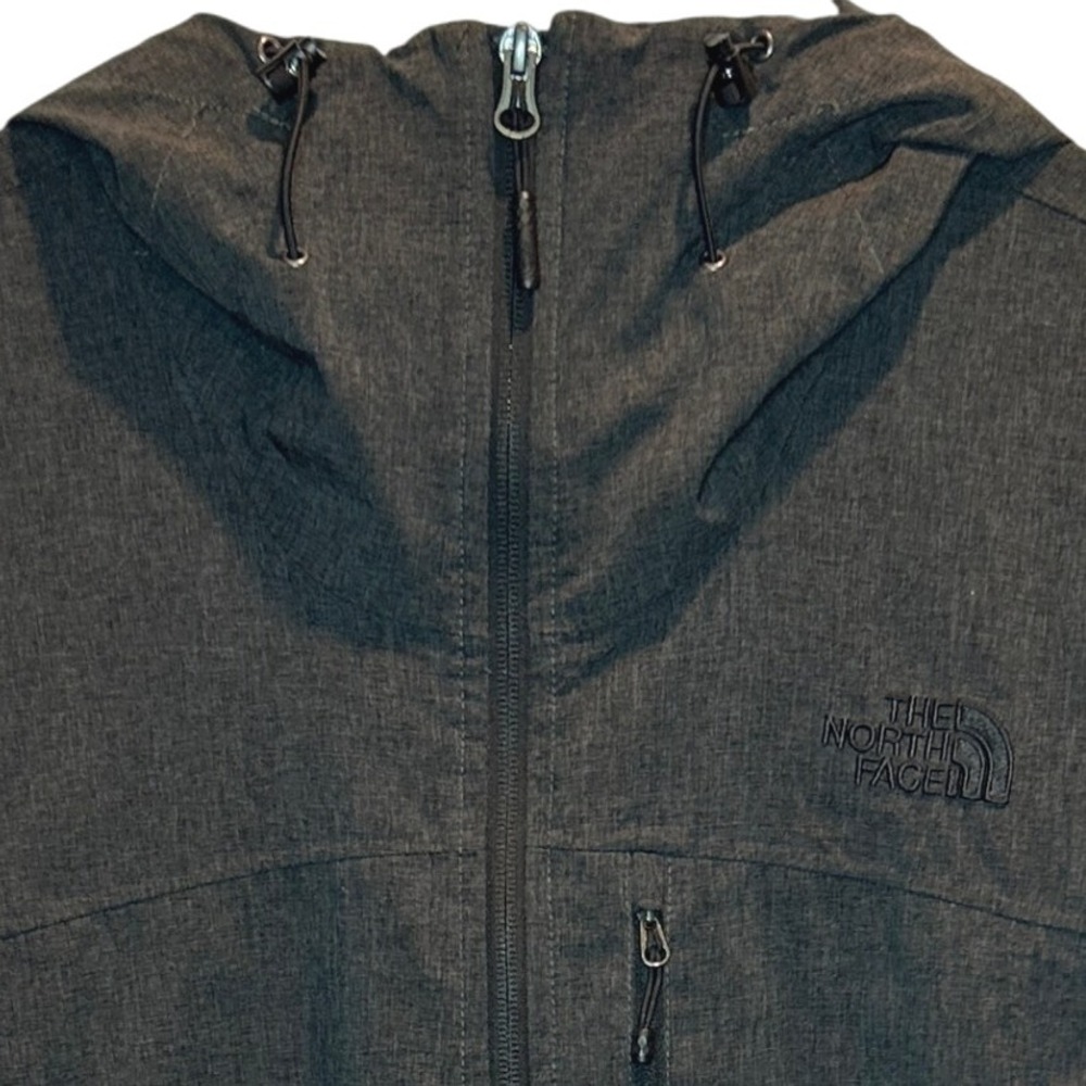 The North Face Men's Medium Charcoal Full Zip Hooded Jacket Microfiber Stretch